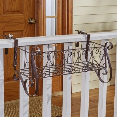 Coupon 😀 The Lakeside Collection Lakeside Decorative Iron Scrollwork Porch Rail Planter for Flowers, Herbs 😉 5 Coupon 😀 The Lakeside Collection Lakeside Decorative Iron Scrollwork Porch Rail Planter for Flowers, Herbs 😉 - Image 3