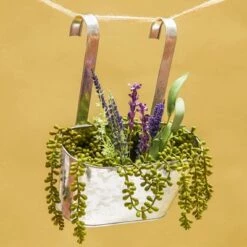 Budget β€οΈ Juvale 2 Pack Large Oval Metal Wall Hanging Planters Pots Bucket for Indoor Outdoor Succulent 10 x 4.5 x 5" β