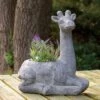 Deals ⌛ Northlight 16" Gray Seated Giraffe Outdoor Garden Planter 🧨 -Planters Sales Store unnamed file 5347