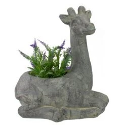 Deals ⌛ Northlight 16" Gray Seated Giraffe Outdoor Garden Planter 🧨 -Planters Sales Store unnamed file 5351