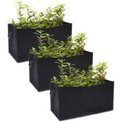 Best Pirce ❤️ Okuna Outpost 3 Pack Fabric Garden Bed Plant Grow Bag Pot for Flower Vegetable, Black 23.6"x11.8" 🎁