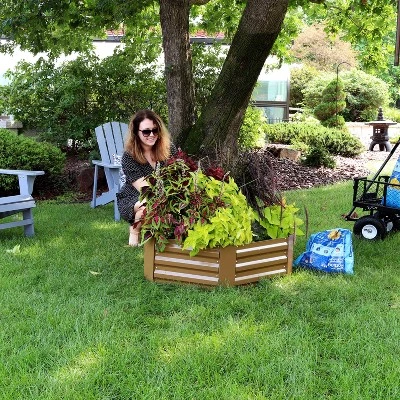 Brand new ๐ฏ Sunnydaze Decor Sunnydaze Raised Hot Dip Galvanized Steel Hexagon Garden Bed for Plants, Vegetables, and Flowers - 40" W x 11" Deep - Brown ๐ 6 Brand new ๐ฏ Sunnydaze Decor Sunnydaze Raised Hot Dip Galvanized Steel Hexagon Garden Bed for Plants, Vegetables, and Flowers - 40" W x 11" Deep - Brown ๐ - Image 4