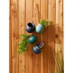 Budget 🔔 Zingz & Thingz Zingz & Thingz 23" Indoor/Outdoor Dangling Terracotta Mini Pots Blue Tones 🥰 -Planters Sales Store unnamed file 5459