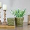Hot Sale 🛒 Napa Home & Garden Set of 2 Green Geometric Patterned Planters 6.5" ⌛ -Planters Sales Store unnamed file 5491