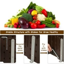 Best Sale ✨ Costway 48.5'' Raised Garden Bed Square Plant Box Planter Flower Vegetable Brown 🛒 -Planters Sales Store unnamed file 551