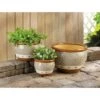 Promo 🎁 Zingz & Thingz 13.2" Indoor/Outdoor Ceramic Planter Trio Earth Tone - Zings & Thingz 🔔