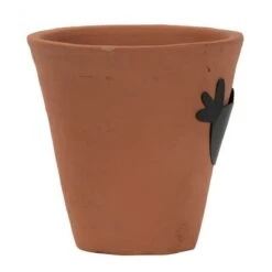 Best Sale ⌛ Natural Handthrown Terracotta Planter with Decorative Metal Accent - Foreside Home & Garden 😍