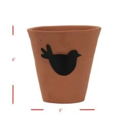 Best Sale ⌛ Natural Handthrown Terracotta Planter with Decorative Metal Accent - Foreside Home & Garden 😍 -Planters Sales Store unnamed file 5544