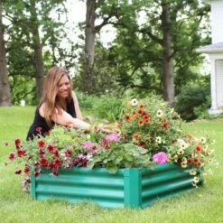 Best deal 👍 Sunnydaze Decor Sunnydaze Powder-Coated Steel Rectangle Raised Garden Bed Kit for Plants, Flowers, Herbs and Vegetables - 47" W x 11" Deep - Green ✔️ -Planters Sales Store unnamed file 556