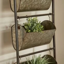 Brand new 🎁 Olivia & May 73" Farmhouse Iron Five-Tier Leaning Rectangular Planter Gray - Olivia & May 🤩 -Planters Sales Store unnamed file 5610