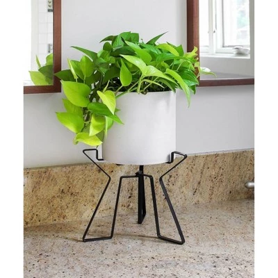 Brand new ✔️ 9" Simple Minimalist Tabletop and Floor Florence Wood Stone and Iron Planter with Stand Terra Cotta - ACHLA Designs 🎁 3 Brand new ✔️ 9" Simple Minimalist Tabletop and Floor Florence Wood Stone and Iron Planter with Stand Terra Cotta - ACHLA Designs 🎁 - Image 2