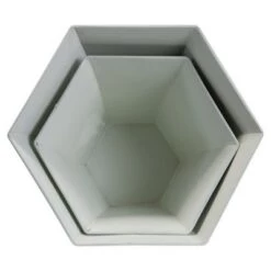 Hot Sale ✨ Set of 2 White Enamel Metal Planter with Wood Bead Feet - Foreside Home & Garden 😍