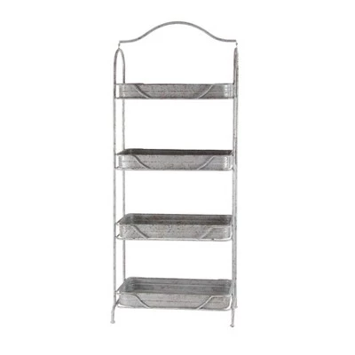 Discount ❤️ Olivia & May 55" Rustic Iron 4-Tiered Rectangular Garden Rack Gray - Olivia & May ⌛ 6 Discount ❤️ Olivia & May 55" Rustic Iron 4-Tiered Rectangular Garden Rack Gray - Olivia & May ⌛ - Image 4