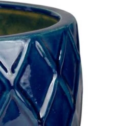 Promo 🔔 Napa Home & Garden Set of 3 Blue Textured Planter Set 11" ⭐ -Planters Sales Store unnamed file 5662