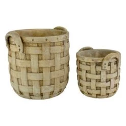Flash Sale 🥰 Napa Home & Garden Set of 2 Beige Tobacco Basket Planter Set 9.5" 🧨 -Planters Sales Store unnamed file 5665