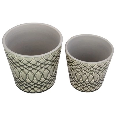 Buy ⭐ Napa Home & Garden Set of 2 Black and Gray Geometric Patterned Planters 6.5" 💯 4 Buy ⭐ Napa Home & Garden Set of 2 Black and Gray Geometric Patterned Planters 6.5" 💯 - Image 2