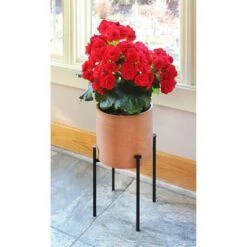 Best reviews of 🤩 9.75" Tall Simple Minimalist Tapletop And Floor Eileen Wood and Stone Planter Terra Cotta Finish - Achla Designs ❤️ -Planters Sales Store unnamed file 5684