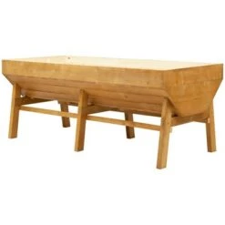 Cheapest 🥰 Outsunny 70'' Wooden Raised Garden Bed with Funnel Design High Weight Capacity Planter Box with Non-Woven Fabric Large Growing Space Natural 🎉 -Planters Sales Store unnamed file 5688