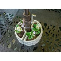 Outlet 😉 Handmade Glazed Ceramic Trellis Umbrella Half Moon Shaped Planter Off-White - Alfresco Home LLC ⌛ -Planters Sales Store unnamed file 5692