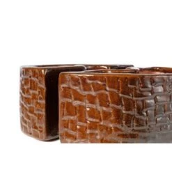 Hot Sale 👏 Handmade Glazed Ceramic Cobblestone Umbrella Half Moon Shaped Planter Brown - Alfresco Home LLC 😍 -Planters Sales Store unnamed file 5697