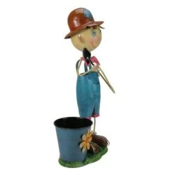Best deal 😍 Northlight 20" Bow Tied Boy with Shovel Spring Outdoor Garden Planter - Blue/Pink 👍