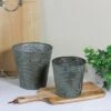 Coupon 👍 Allstate Floral Set of 2 Patina Leaf Motif Planter Buckets 11" 😉