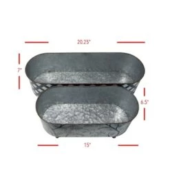 Outlet ✨ Set of 2 Multicolored Galvanized Metal Planters with Round Feet - Foreside Home & Garden ⌛ 13 Outlet ✨ Set of 2 Multicolored Galvanized Metal Planters with Round Feet - Foreside Home & Garden ⌛ -Planters Sales Store unnamed file 5777