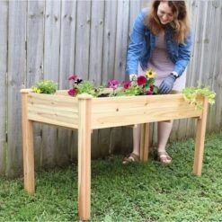 Cheapest ✔️ Sunnydaze Decor Sunnydaze Outdoor Wood Elevated Rectangular Standing Garden Planter Box For Flower, Herb and Vegetable Gardening - 24.5" W x 48.5" D x 27.5" H - Brown 🔥 -Planters Sales Store unnamed file 578