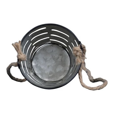 Best deal 💯 Olive Bucket Galvanized Metal and Jute Hanging Planter with Pulley - Foreside Home & Garden 😉 4 Best deal 💯 Olive Bucket Galvanized Metal and Jute Hanging Planter with Pulley - Foreside Home & Garden 😉 - Image 3