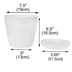 Brand new 👏 Unique Bargains Home Balcony Office Plastic Round Flower Holder Plant Planters White 19cm Dia 1 Pc 🤩