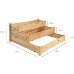Promo 🎁 Best Choice Products 3-Tier Fir Wood Raised Garden Bed Planter Kit for Plants, Vegetables, Outdoor Gardening - Natural 🤩 -Planters Sales Store unnamed file 585