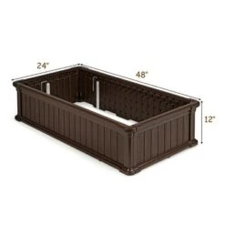 Best reviews of โญ Costway 48''x24'' Raised Garden Bed Rectangle Plant Box Planter Flower Vegetable Brown ๐ฅฐ