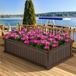Best reviews of ⭐ Costway 48''x24'' Raised Garden Bed Rectangle Plant Box Planter Flower Vegetable Brown 🥰 -Planters Sales Store unnamed file 588