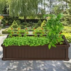 Best reviews of ⭐ Costway 48''x24'' Raised Garden Bed Rectangle Plant Box Planter Flower Vegetable Brown 🥰 -Planters Sales Store unnamed file 590