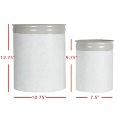 Outlet ⌛ Gray Metal Set of 2 Planters - Foreside Home & Garden 🔥 -Planters Sales Store unnamed file 5916