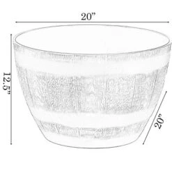 Wholesale ✨ Gardenised Brown Outdoor Rustic Half Barrel Flower Garden Planter Bowl, Plastic ✔️ -Planters Sales Store unnamed file 5927