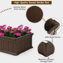 Best reviews of ⭐ Costway 48''x24'' Raised Garden Bed Rectangle Plant Box Planter Flower Vegetable Brown 🥰 -Planters Sales Store unnamed file 594