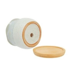 Promo 🌟 Okuna Outpost 8 Pack Small Ceramic Succulent Pots for Cactus Plants with Bamboo Trays, 2.3 in 😍 -Planters Sales Store unnamed file 5981