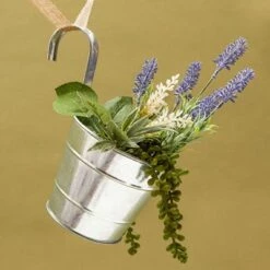 Outlet ❤️ Juvale 3 Pack Round Metal Iron Wall Hanging Planters Pots Holder Bucket for Indoor Outdoor Succulent, 5 x 5 x 8 🎉