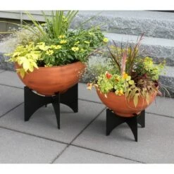 Coupon 🌟 ACHLA Designs 13.7516" Burnt Sienna Galvanized Steel Planter Bowl with Black Wrought Iron Plant Stand 👍 -Planters Sales Store unnamed file 6016