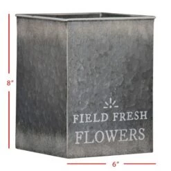 Buy ⭐ "Field Fresh Flowers" Whitewashed Galvanized Metal Planter - Foreside Home & Garden 🧨 -Planters Sales Store unnamed file 6022