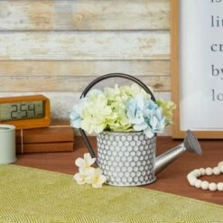 Promo 🎁 Okuna Outpost Galvanized Metal Watering Can Vase for Indoor Outdoor Plant, Succulents (4.5 x 8.5 in) 🎉