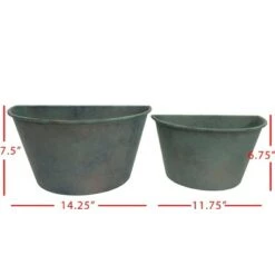 Flash Sale 😀 Set of 2 Patina Metal Wall Planters - Foreside Home & Garden ✔️ -Planters Sales Store unnamed file 6044