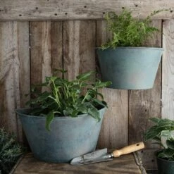 Flash Sale 😀 Set of 2 Patina Metal Wall Planters - Foreside Home & Garden ✔️ -Planters Sales Store unnamed file 6045