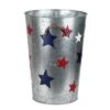 Brand new 💯 Transpac 12" Stars Patriotic Outdoor Garden Planter Bucket - Red/Blue 🥰
