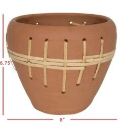 Cheapest 🧨 Woven Terracotta Terracotta & Rattan Planter - Foreside Home & Garden 🛒 -Planters Sales Store unnamed file 6065