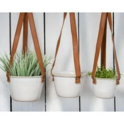 Outlet ๐ Set of 3 Antique White Enamel Metal and Faux Leather Straps Hanging Planter - Foreside Home & Garden ๐ 15 Outlet ๐ Set of 3 Antique White Enamel Metal and Faux Leather Straps Hanging Planter - Foreside Home & Garden ๐ -Planters Sales Store unnamed file 6074