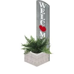 Budget 🔥 Evergreen 40" Porch Leaner with Built in Planter, Welcome Home- Home and Garden Decor 🎉