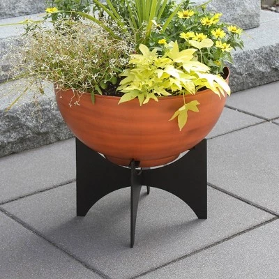 Best deal ๐งจ ACHLA Designs 18" x 20" Burnt Sienna Galvanized Steel Planter Bowl with Black Wrought Iron Plant Stand โ๏ธ 5 Best deal ๐งจ ACHLA Designs 18" x 20" Burnt Sienna Galvanized Steel Planter Bowl with Black Wrought Iron Plant Stand โ๏ธ - Image 3