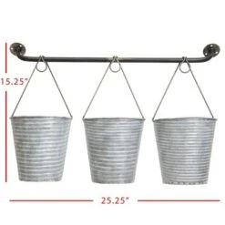 Best deal 🌟 White Metal Wall Planter with 3 Pots - Foreside Home & Garden ⌛ -Planters Sales Store unnamed file 6128